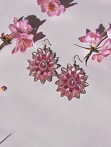 Náušnice - Pink blossom - 16620629_