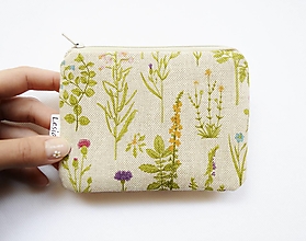 Peňaženky - Mini peňaženka - Lúka kvetov (+ zadný zips) - 16622849_