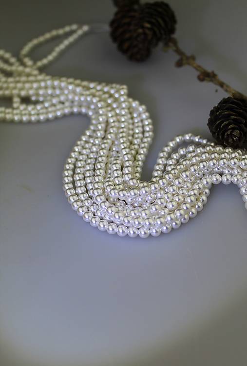 Korálky - perly umelé 4mm - celá šnúra - 16624196_