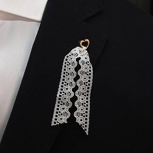 Svadobné pierka - AKCIA - Svadobné pierko s jemnou čipkou biele - 16623830_