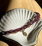 Náhrdelníky - PLUM BOHO micro macramé choker - 16623767_