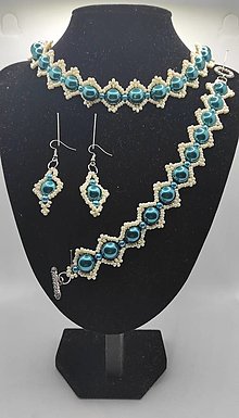 Sady šperkov - Bižutéria - tyrkysový set - 16623880_