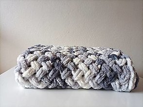 Detský textil - Puffy deka pre bábätko  (Šedo-biela) - 16623000_