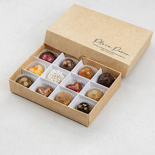 Sladkosti - 12 ks - ručne vyrábané čokoládové pralinky (vegan, gluten free) - 16622293_