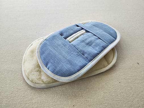 Detský textil - VLNIENKA zmenšovacia vložka do autosedačky Besafe izi turn 100% Merino top super wash Natural 100% ľan SKY Blue - 16625361_