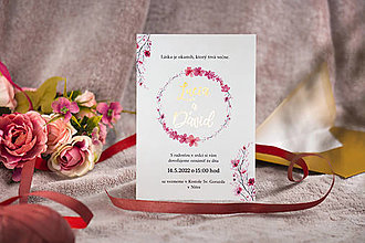 Papiernictvo - Luxusné svadobné oznámenie Veniec kvetov 2023_12 - 16624679_