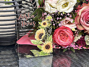 Papiernictvo - Luxusné svadobné oznámenie Akryl Sunflowers - 16624741_