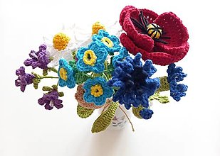 Dekorácie - Háčkované kvety - 16624965_