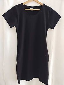 Šaty - Dámské úpletové černé šaty S/M,M/L - 16624430_