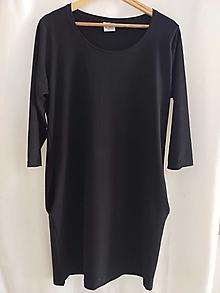 Šaty - Dámské úpletové černé šaty M/L,L/XL - 16624519_