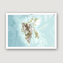 Grafika - Svalbard (dekoratívna mapa) - 16625109_