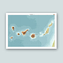 Grafika - Kanárske ostrovy (dekoratívna mapa) - 16625142_