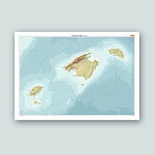 Grafika - Baleárske ostrovy (dekoratívna mapa) - 16625153_