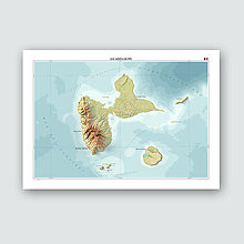 Grafika - Guadeloupe (dekoratívna mapa) - 16625197_