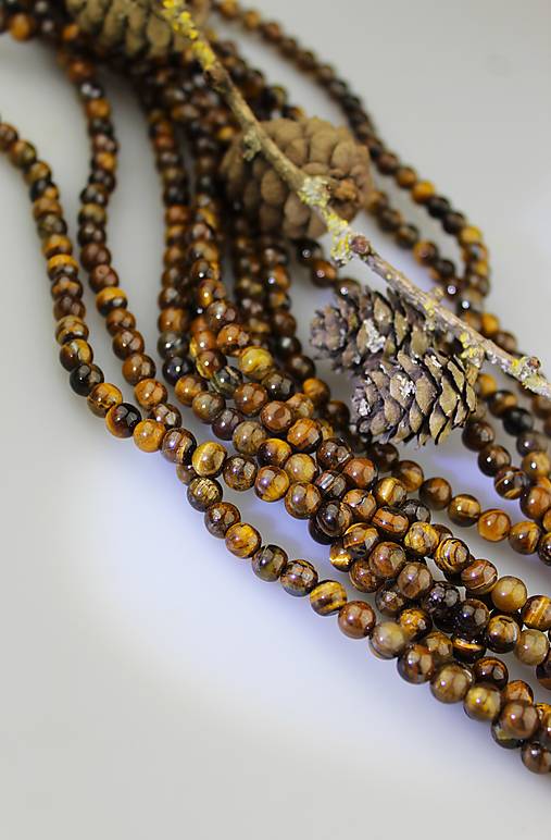 Minerály - Tigrie oko 6 mm VÝPREDAJ! - 16627435_