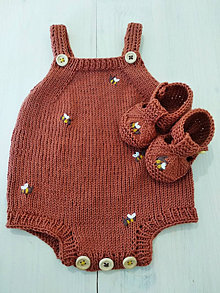 Detské oblečenie - Galoty a sandálky s včielkami 100% Cotton - 16626950_