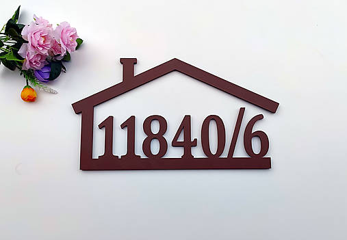Tabuľky - Číslo na dom - domček bungalov jednoduchý (malý domček - 4-6 znakov) - 16626165_