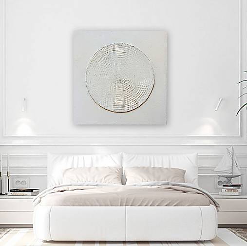 Obrazy - Mandala HARMÓNIA A POKOJNÁ MYSEĽ (white) 80 x 80 - 16629398_