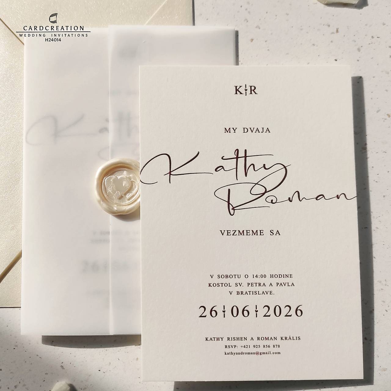 Svadobné oznámenia - elegant collection, H24014