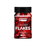 Iný materiál - - 50% dekoračná fólia, vločky, červená, 100 ml, pôvod.cena 3,90€ - 16630923_