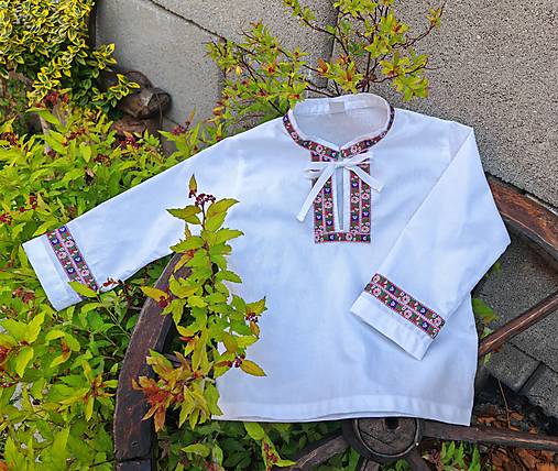 Detské oblečenie - Chlapčenská folklórna košieľka - 16631954_