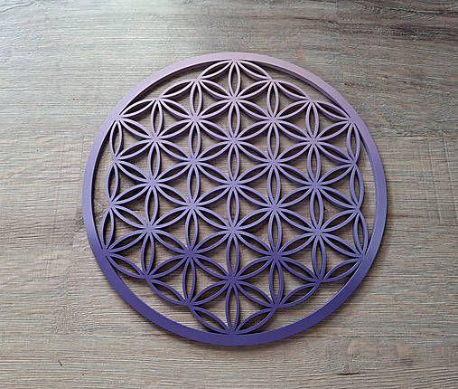 Obrazy - Drevená mandala KVET ŽIVOTA 30x30 cm - 16633712_