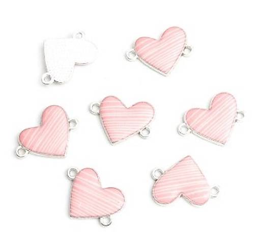 Komponenty - Medzikus srdce - strieborný podklad, 1 ks - 16634348_