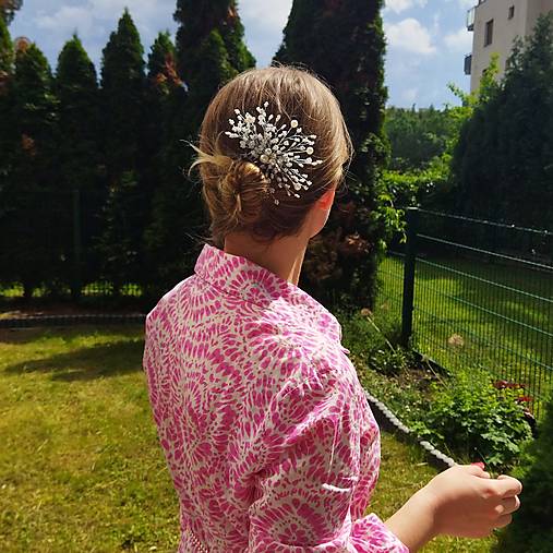 Ozdoby do vlasov - Wedding Pearls Crystal ... hřeben - 16635841_