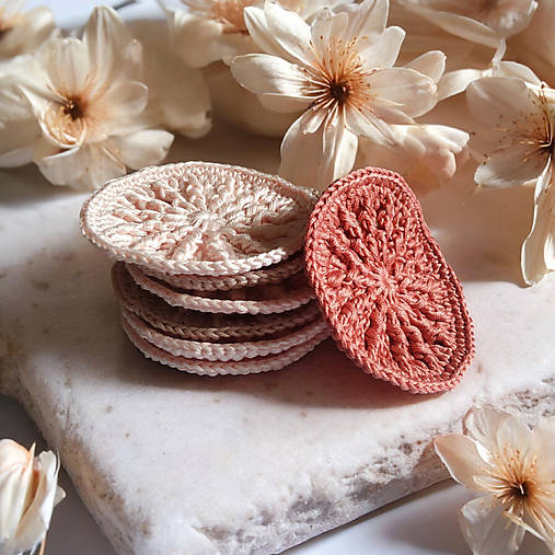 Úžitkový textil - Masážna odličovacia žinka ECO | set Peach Princess - 16636307_