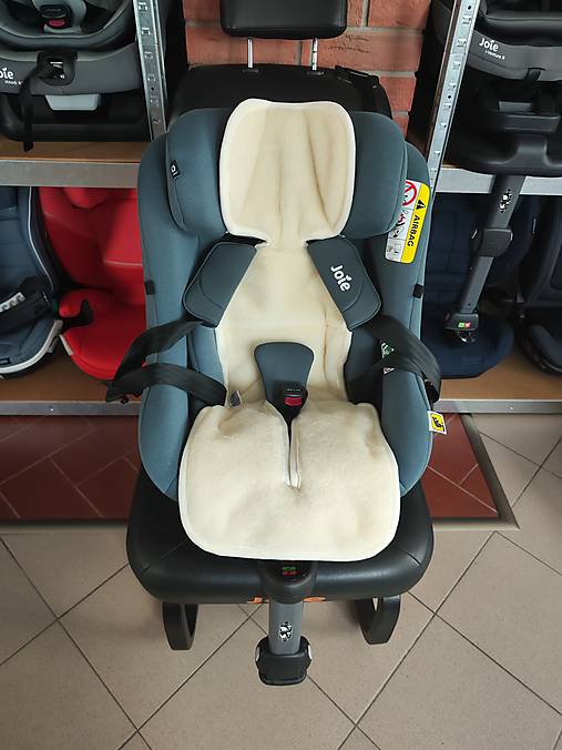 Detský textil - VLNIENKA Vložka proti poteniu do autosedačky JOIE i Pivot 360 100% Merino top super wash Natural bodka žltá  - 16636264_