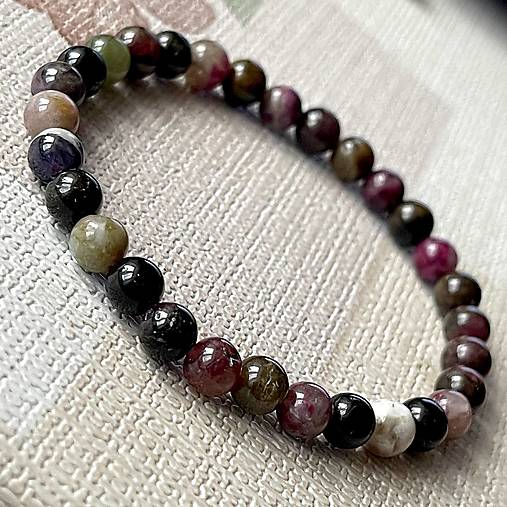 ZĽAVA 10% Multicolor Tourmaline Bracelet / Elastický náramok s pravým farebným turmalínom P-101