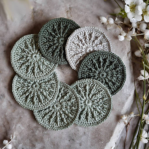 Úžitkový textil - Beauty kolieska ECO | Silver Fleur - 16638180_