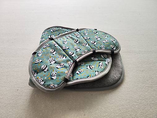 Detský textil - VLNIENKA Podložka do autosedačky Britax Römer Kidfix i-size  100% Merino TOP SUPER WASH Natural Panda green mint - 16638069_