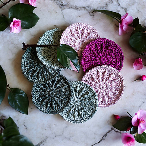 Úžitkový textil - Masážna odličovacia žinka ECO | set Pink Princess - 16639675_