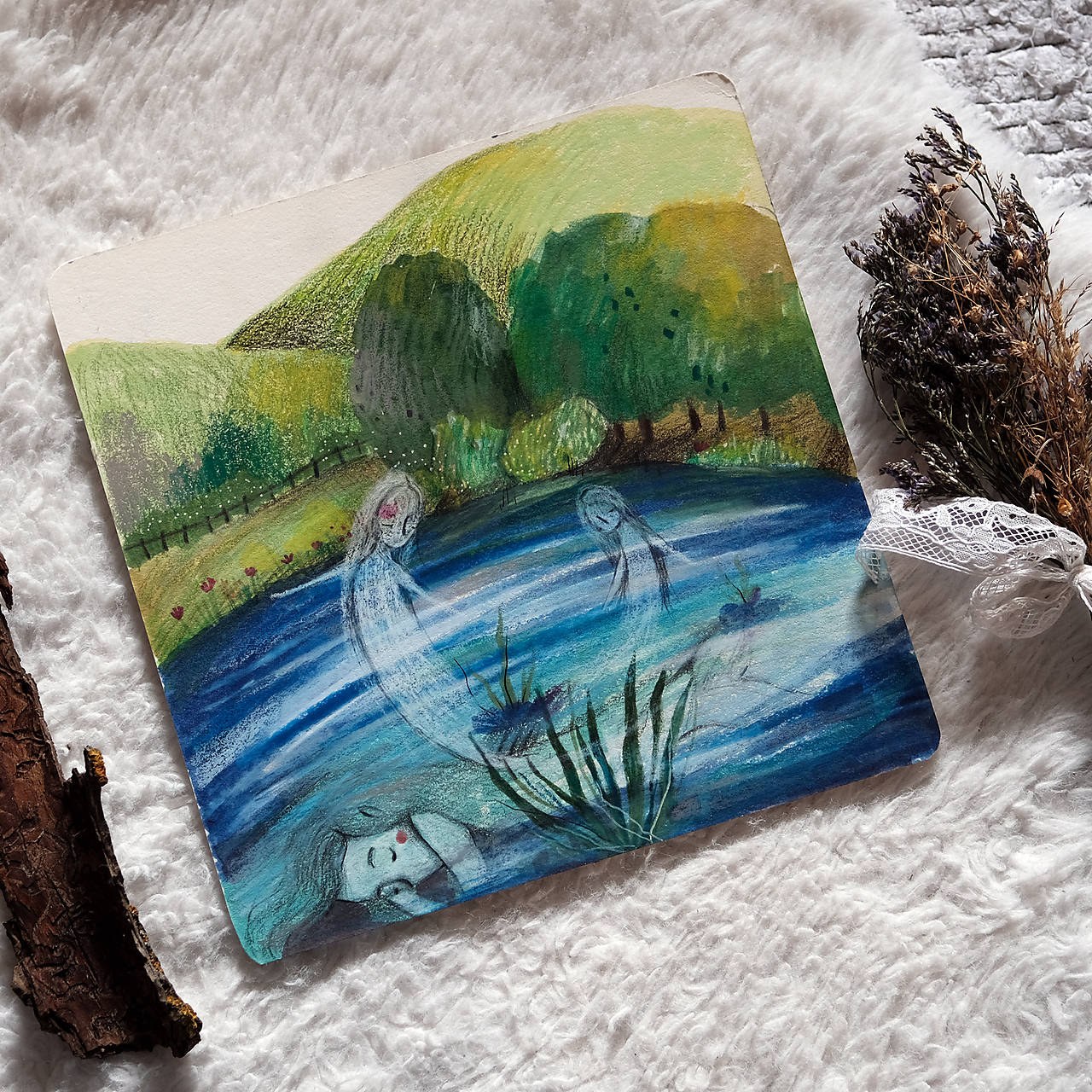 Moje Bludičky/ Originál mixed media obrázok