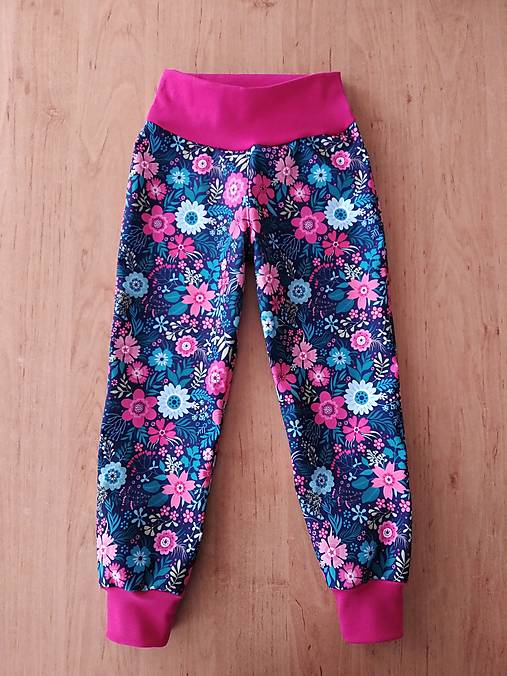 Nohavice - Softshellové nohavice letné kvetinové (116) - 16643700_