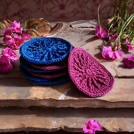 Úžitkový textil - Masážna odličovacia žinka ECO | set Magenta Royal - 16644745_