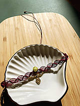 Náhrdelníky - PLUM JADEIT micro macramé choker - 16645463_