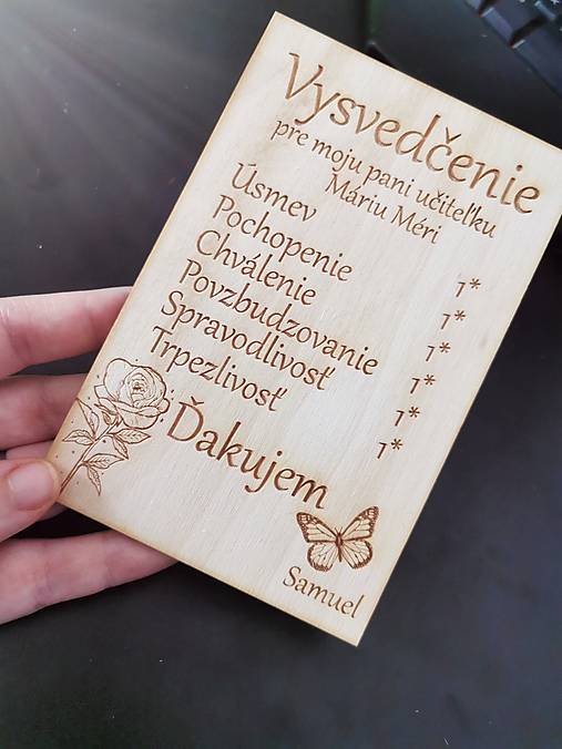 Tabuľky - Vysvedčenie pre pani učiteľku  - 16648384_