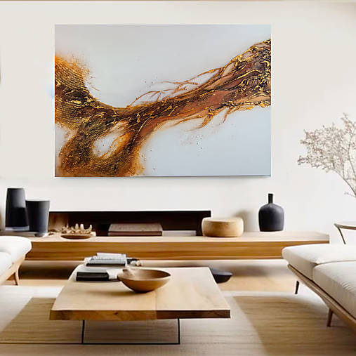 Obrazy - Abstract Gold 100x70 - 16648720_