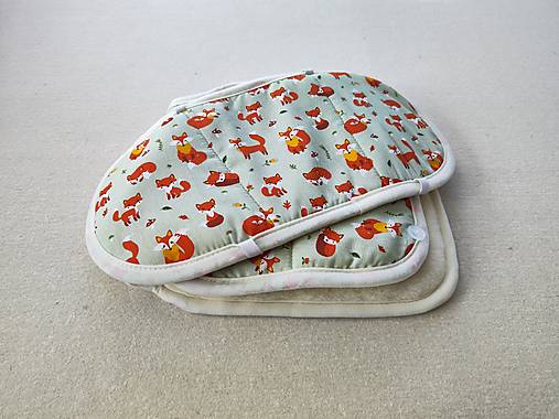 Detský textil - VLNIENKA Vložka proti poteniu do autosedačky Graco Turn2 ME 100% Merino top super wash Natural Líšky Mint - 16650694_