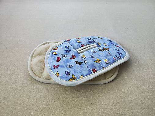 Detský textil - VLNIENKA zmenšovacia vložka do vajíčka Cybex Sirona Z2 100% Merino top super wash Natural Motýliky - 16650732_