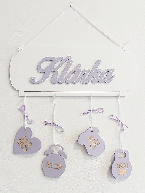 Meno na tabuľke s údajmi o narodení 