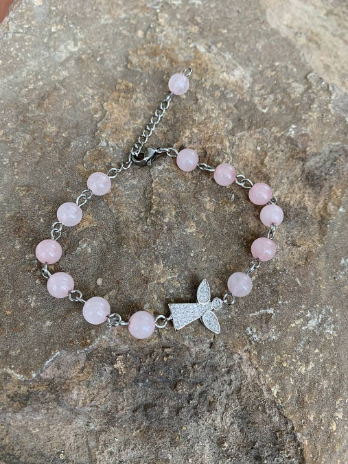 Náramky - náramok s anjelom a Ruženínom - 16651228_