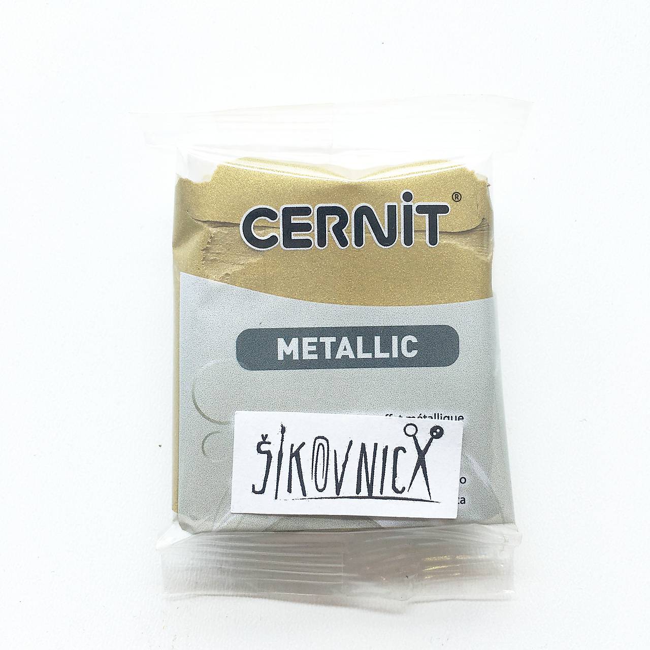 -50% cernit 56 g, METALLIC - metalická, pôvod. cena 3,39€ (antická zlatá 055)