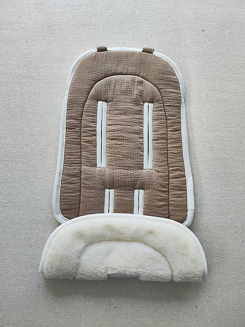 Detský textil - Joolz AER Seat Liner / Podložka do kočíka 100% Merino top super wash Natural 100% Mušelin Beige - 16653394_