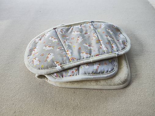 Detský textil - VLNIENKA Vložka proti poteniu do autosedačky Graco Turn2 ME 100% Merino top super wash Natural Jednorožec - 16653570_