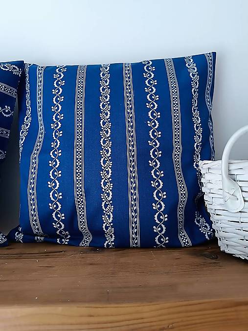 Úžitkový textil - Vankúš folk v modrom  - 16653784_
