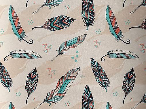 Textil - Teplákovina - indiánske perá - 16652066_