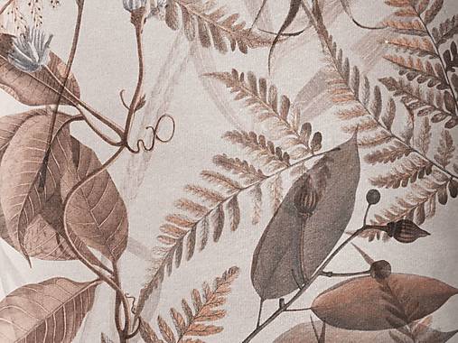 Textil - Teplákovina - delux - listy béžová - 16652186_